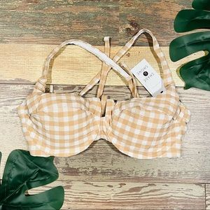 Women's Notch Front Pucker Textured Balconette
Bikini Top